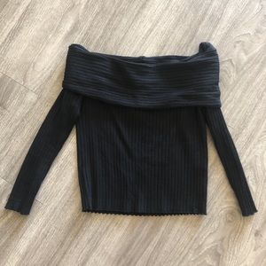 Zara fold-over knit top